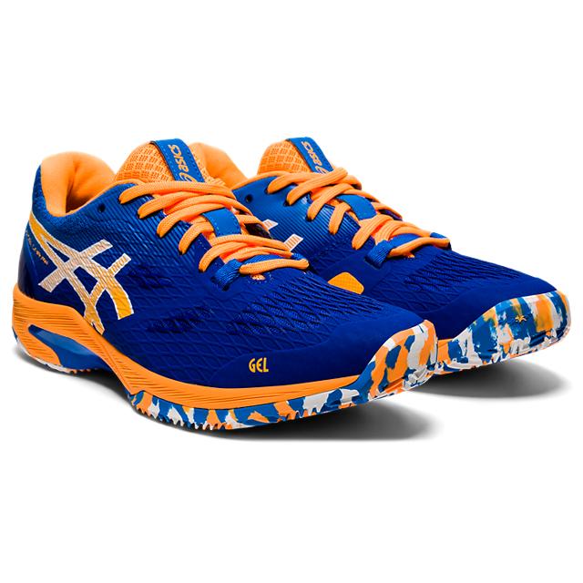 Asics blue hot sale orange